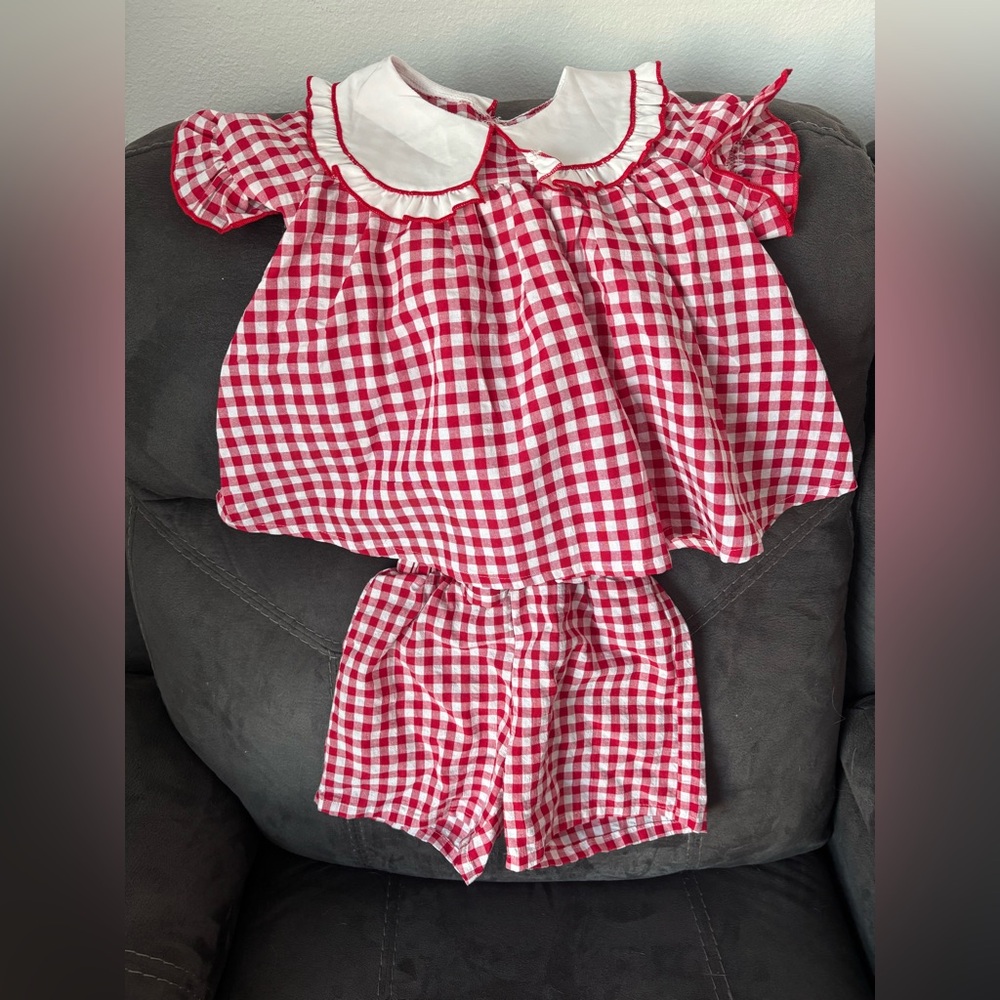 SHEIN Red And White Gingham Outfit